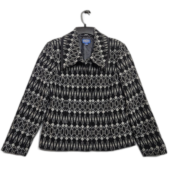 Pendleton Wool Full Zip Collared Blazer Jacket Southwest Aztec Pockets Women's L - Picture 8 of 10